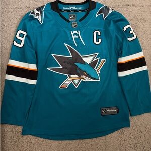 Fanatics Teal and Black NHL San Jose Sharks 39 Couture Jersey